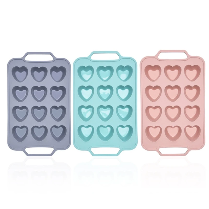 

12-Cavity Cake Molds Pastry Tool Pressable 3D Christmas Little Cute Heart Theme Press Baking Utensils Bread Mousse for Kitchen