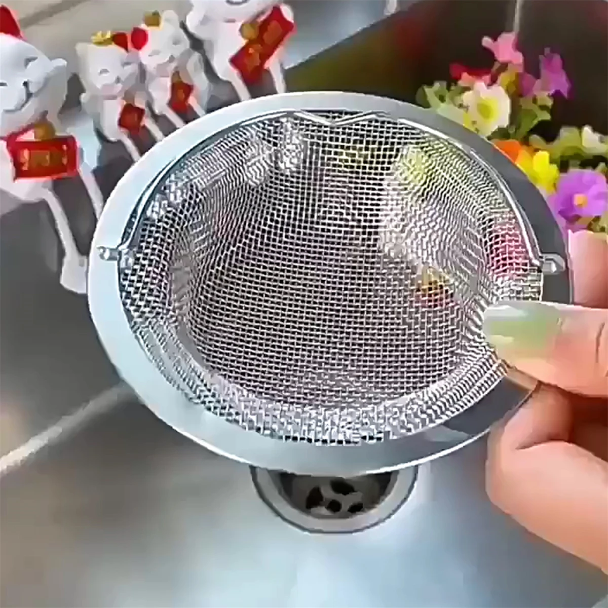 2/5Pcs Küche Waschbecken Edelstahl Filter mit Griff Badewanne Wc Kanalisation Mesh Siebe Haar Abfall Filter Ablauf Loch filter