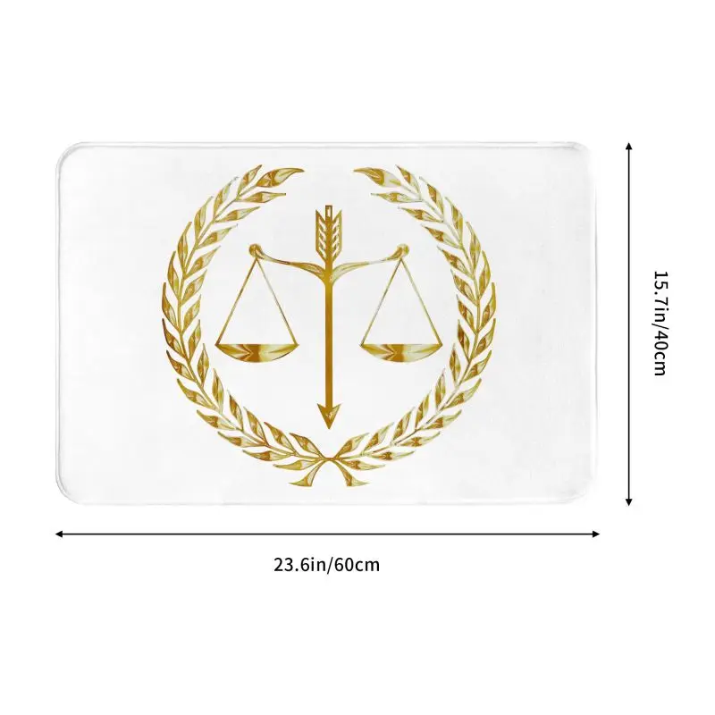 Custom Law Golden scale Of Justice zerbino ingresso antiscivolo soggiorno porta tappetini avvocato camera legale tappeto tappeto Footpad