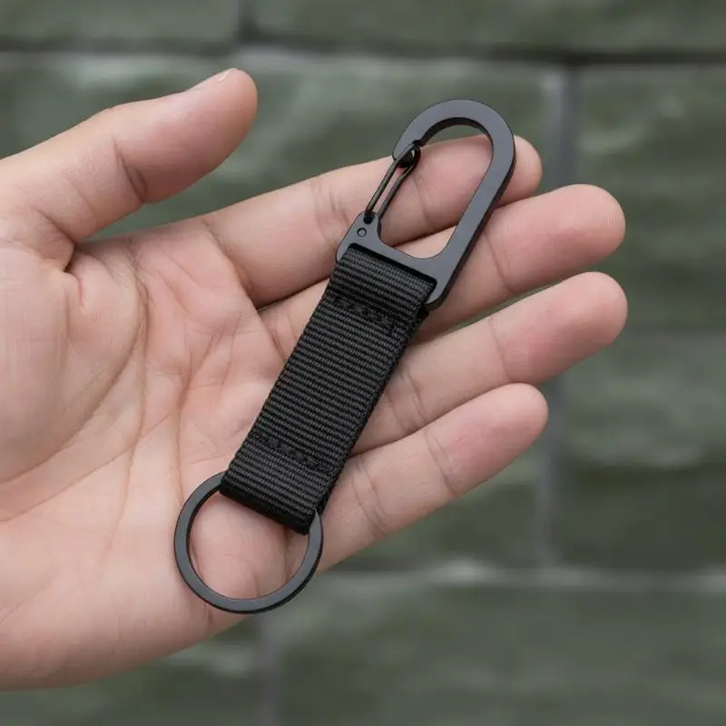Rust Proof Webbing Spring Snap Hook Carabiner Quick Clip Key Ring for Dog Leash Hiking Camping Daily EDC Use