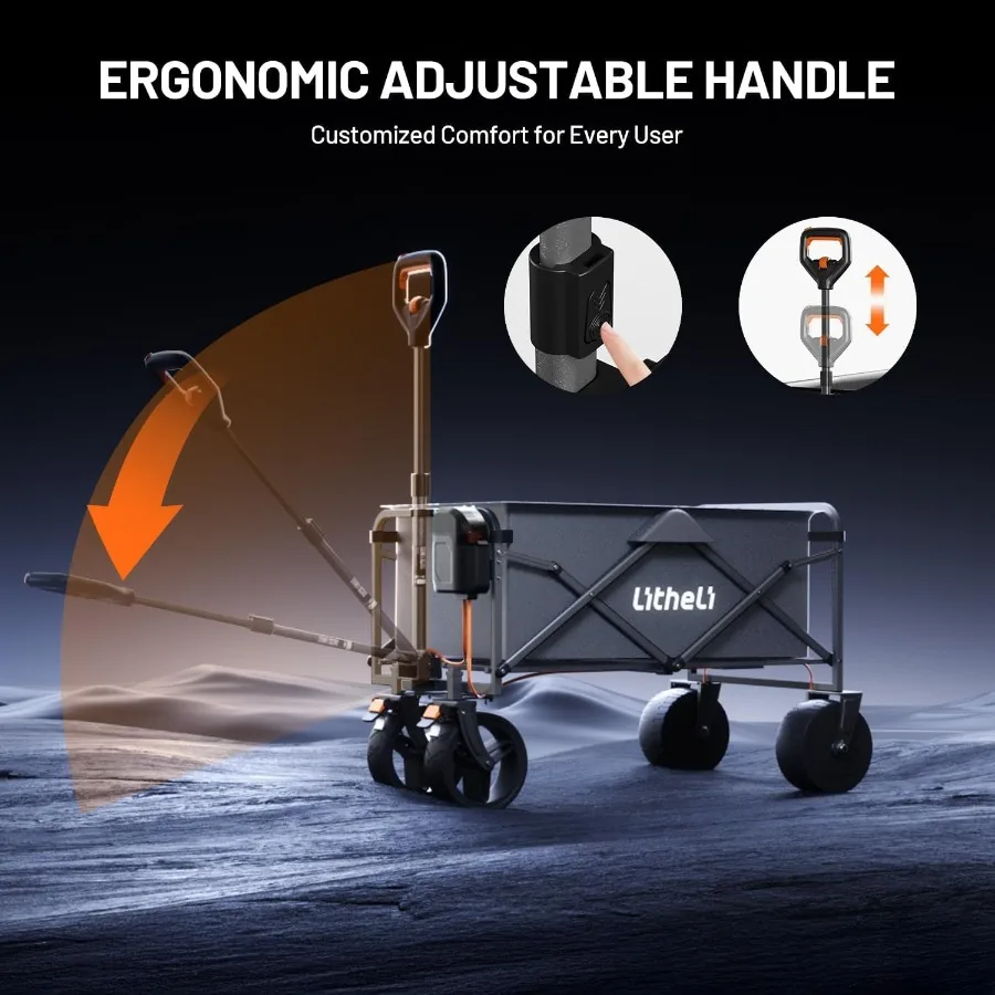 عربة عربة كهربائية مع بطاريات مدمجة وإطارات لجميع التضاريس للاستخدام على الطرق الوعرة وتحكم متغير السرعة بسعة كبيرة 200 لتر #4