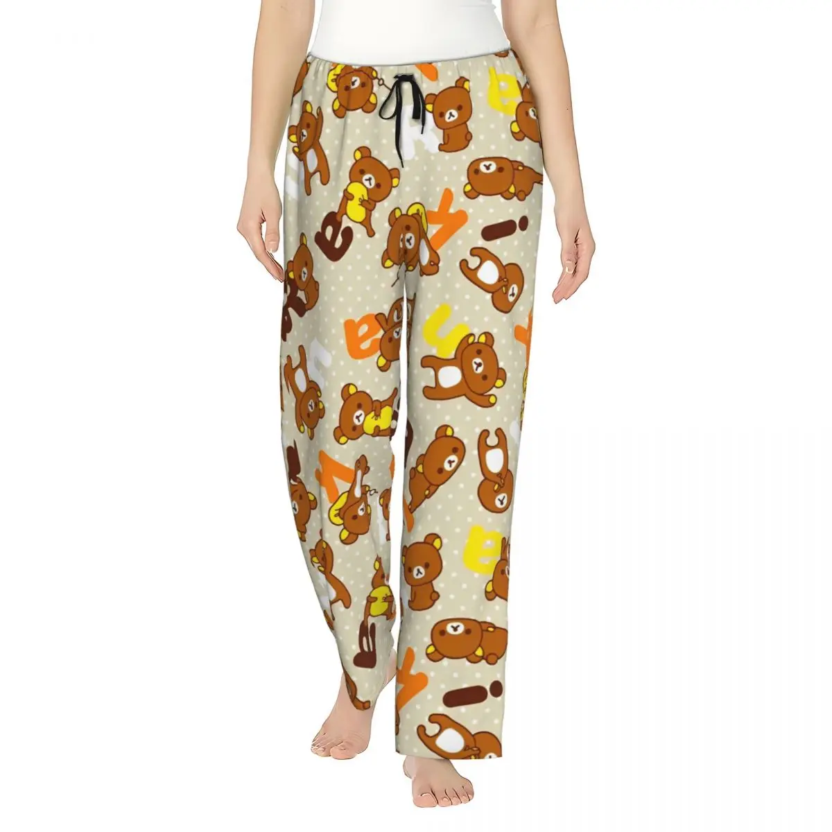 Lady's Pajama Pants Rilakkumas Lounge Pants Stretch Cartoon Pj Bottoms Home
