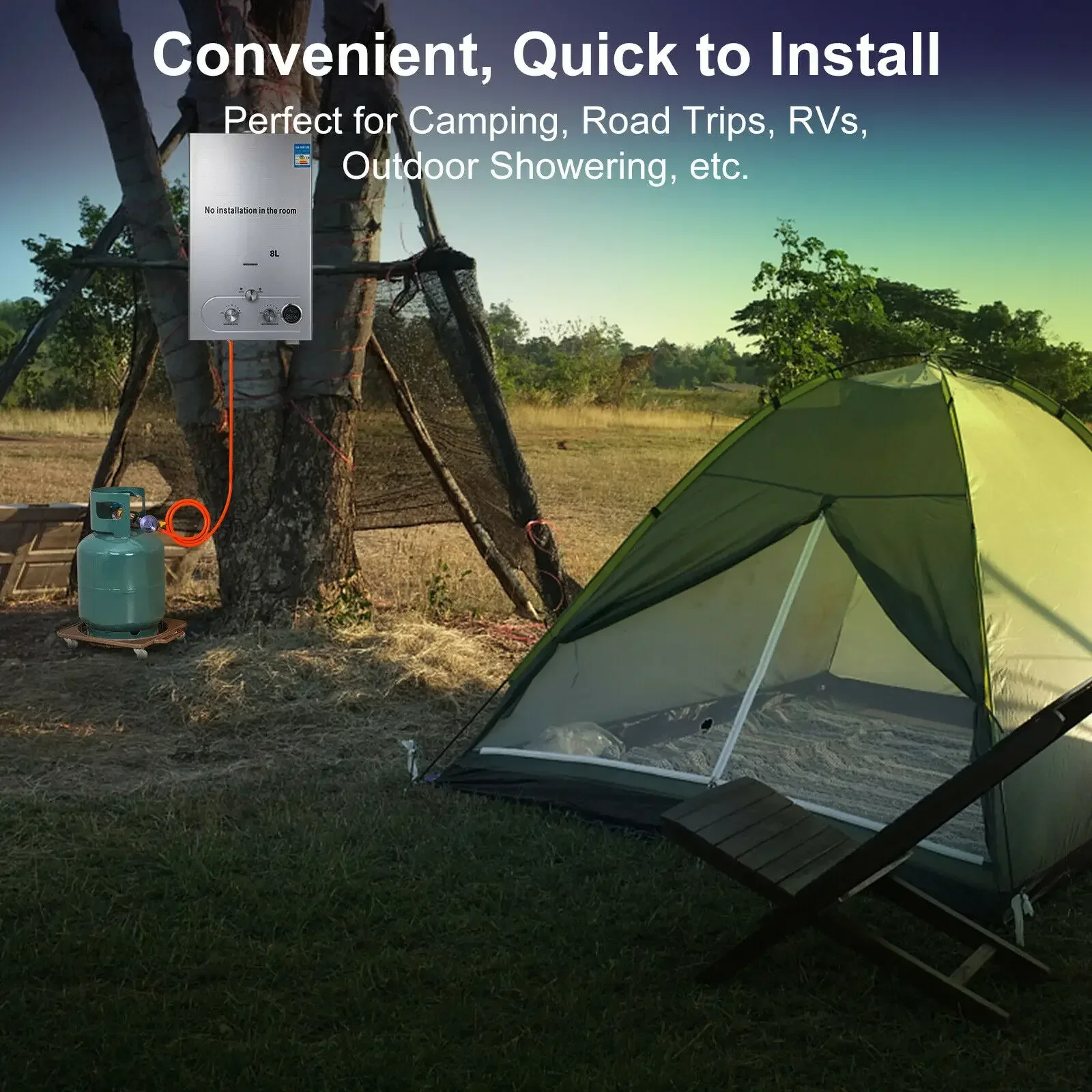 SIHAO 6L 8L 10L 12L 16L 18L LPG المحمولة Instand سخان مياه غاز البروبان غاز البترول المسال الحائط Tankless سخان مياه شاشة ديجيتال