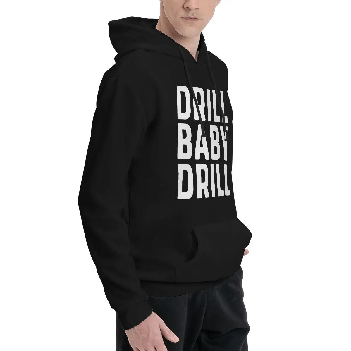 DRILL BABY DRILL Hoodie For Men Women Pullover Long Sleeve Sweatshirts Drawstring Hooded Shirt with Kanga Pocket