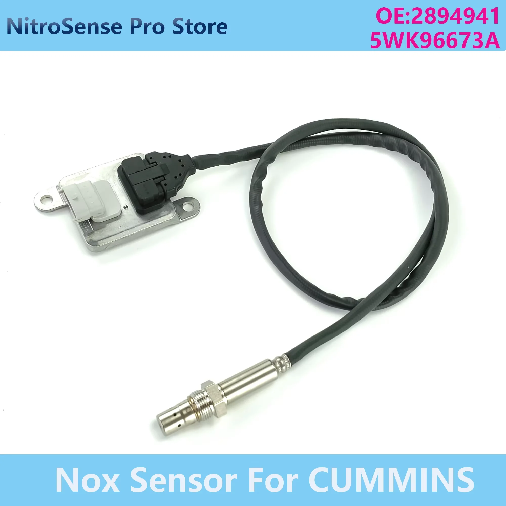 

Nitrogen Oxide Sensor 5WK9 6673A 2894941 Fits for Cummins 12V 2894941RX 3687334RX 5WK96673A Nox Sensor