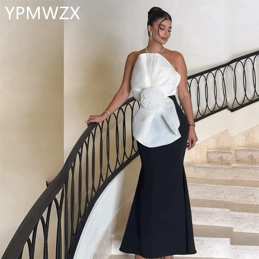 Customized Evening Dress Formal Party Occasion Women YPMWZX Halter Column Ankle Length Skirts Flower Bespoke Occasion Dresses Pr