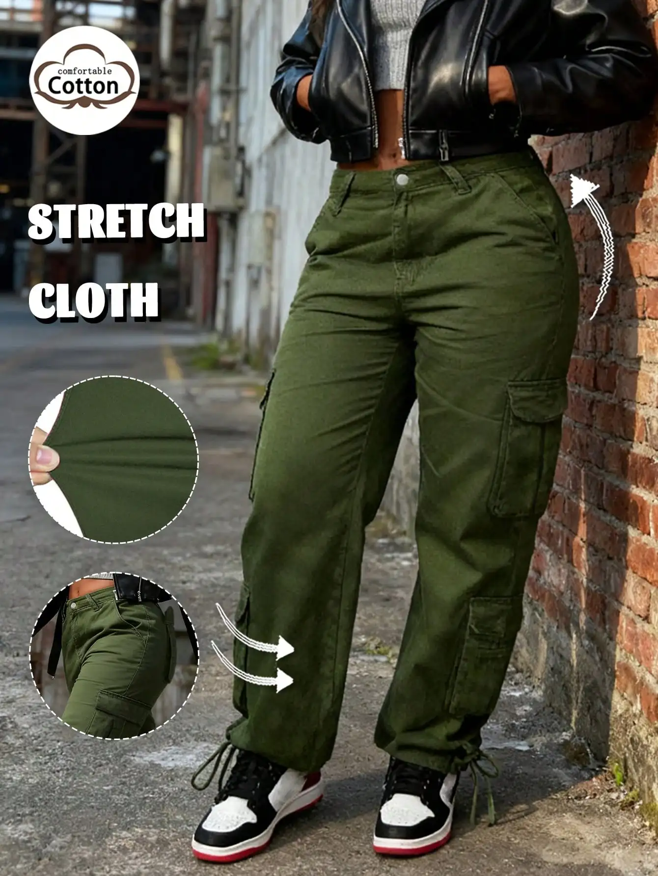 Olive Green Stretch… - image