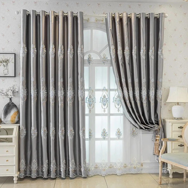 

New European Modern Curtain for Living Room Bedroom Windows Drapes Elegant Noble Printing Blackout