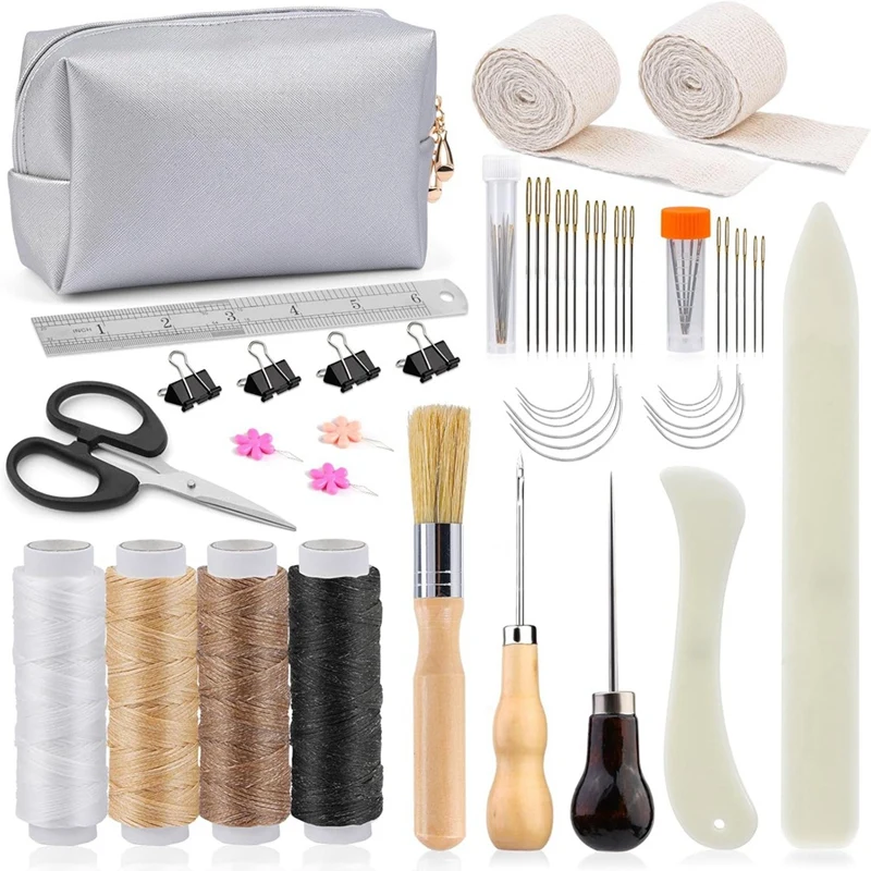 53 Pcs Bookbinding Kit, Book-Binding Kit For Beginners, Bookbinding Materials, Bookbinding Tools With Bone Folder