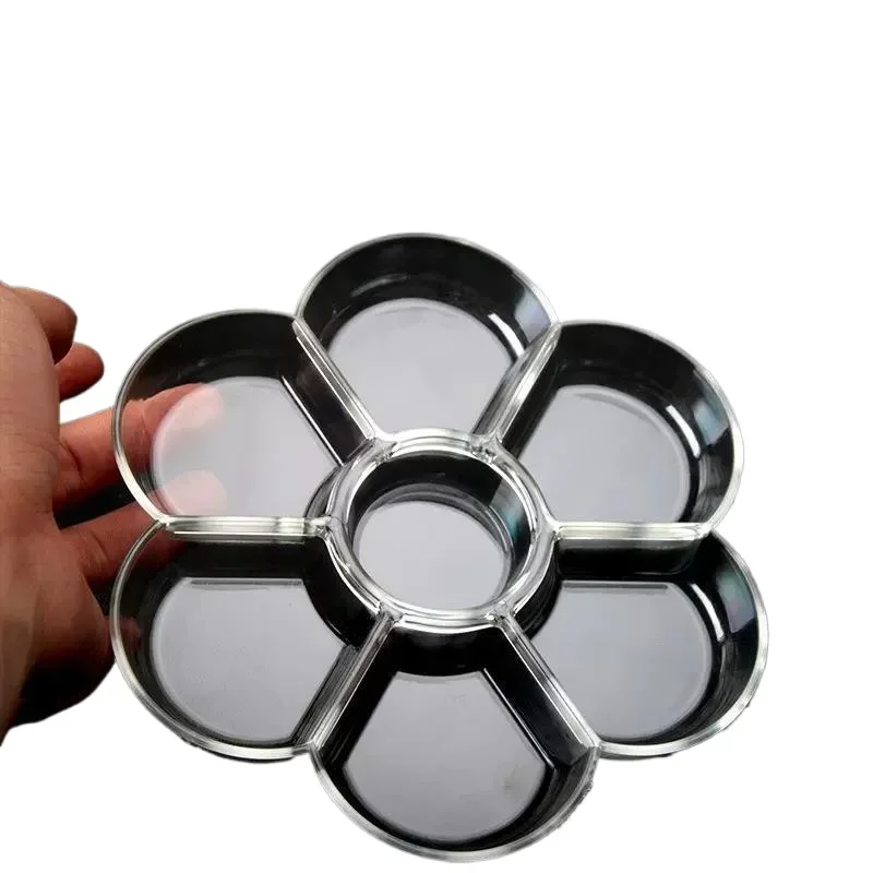 

Artist-Grade Plum Blossom Acrylic Palette Box - Transparent Multi-Compartment Tray for Watercolor & Acrylic Painting Supplies