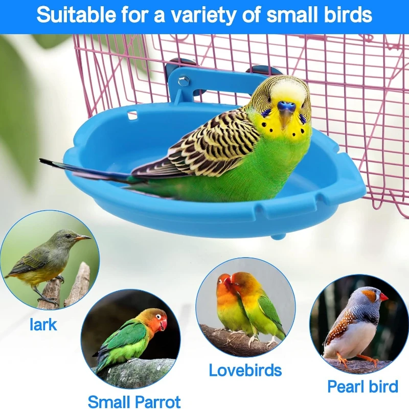 5pcs Bird Bath For Cage-Small Tub Bowl For Hang Inside Cage Birdbath Shower For Parrot/Parakeets/Cockatiels/Canary/Budgerigar