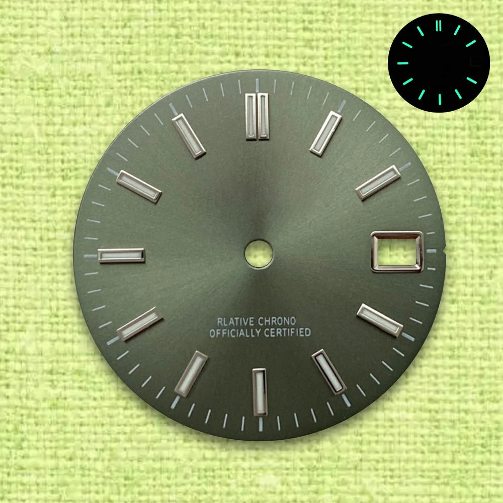 Montre à mouvement automatique japonaise Sunaged, cadran avec logo S, bleu, gris, vert, Shoous, adapté pour NH35, NH36, 4R, 7S, 28.5mm