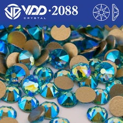 VDD 075 Aquamarine AB SS16-SS30 High Quality AAAAA 2088 Rhinestones Crystal Flatback 16cut Stones For DIY Nail Art Decoration