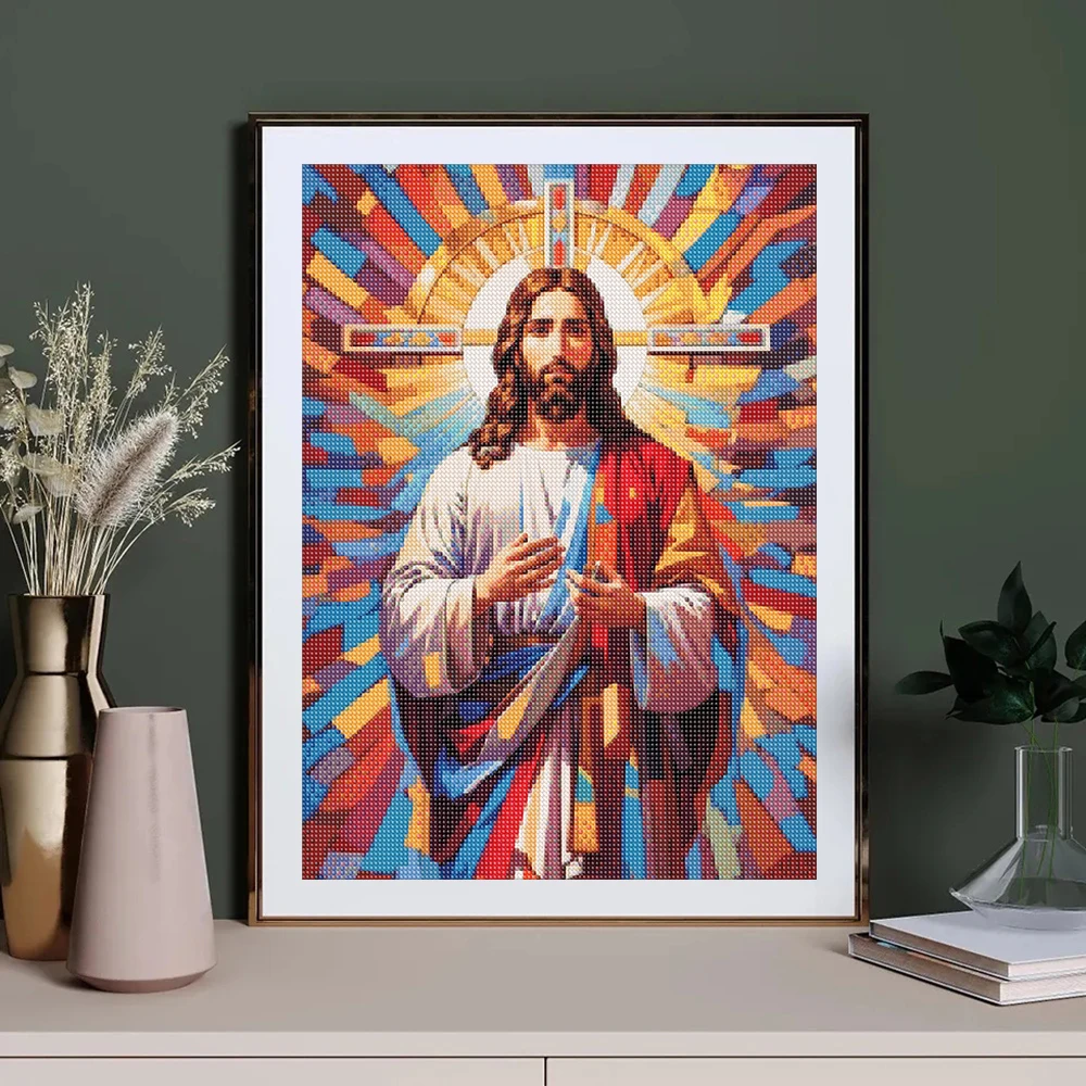 Easter Diamond Painting Kit Jesus Cross Religious Sticker Diamond Embroidery Handmade DIY Mosaic Home Decoration Adult Gifts