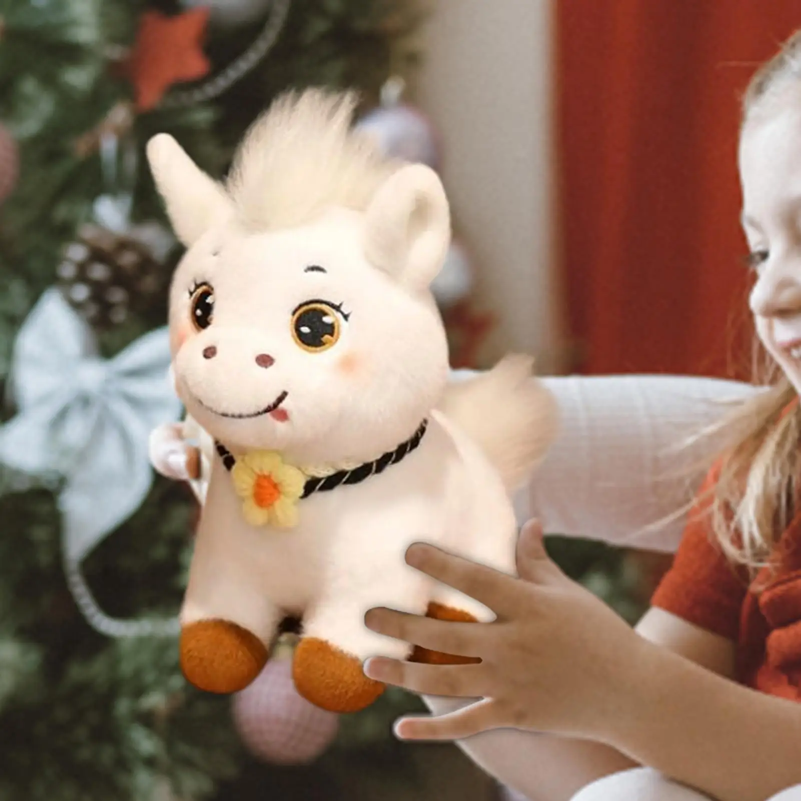 حصان محشو عيون كبيرة لعبة دمية لطيفة خيول محشوة للفصول الدراسية عيد الفصح والهالوين وأعياد الميلاد وديكور غرفة النوم والحضانة #3