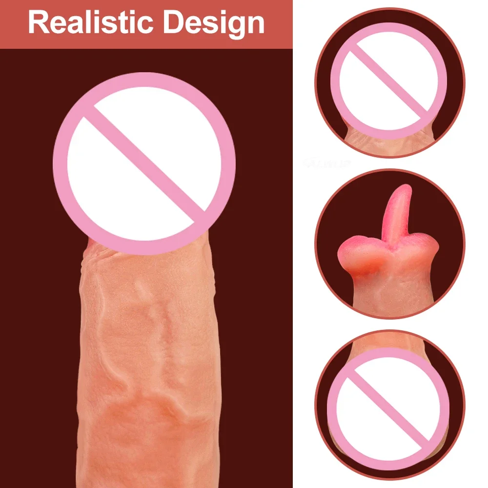 Thrusting Realistic Dildo Vibrator Heating Vibrators Feels Like Skin Suction Cup Penis Remote Control Adult Sex Toys for Women