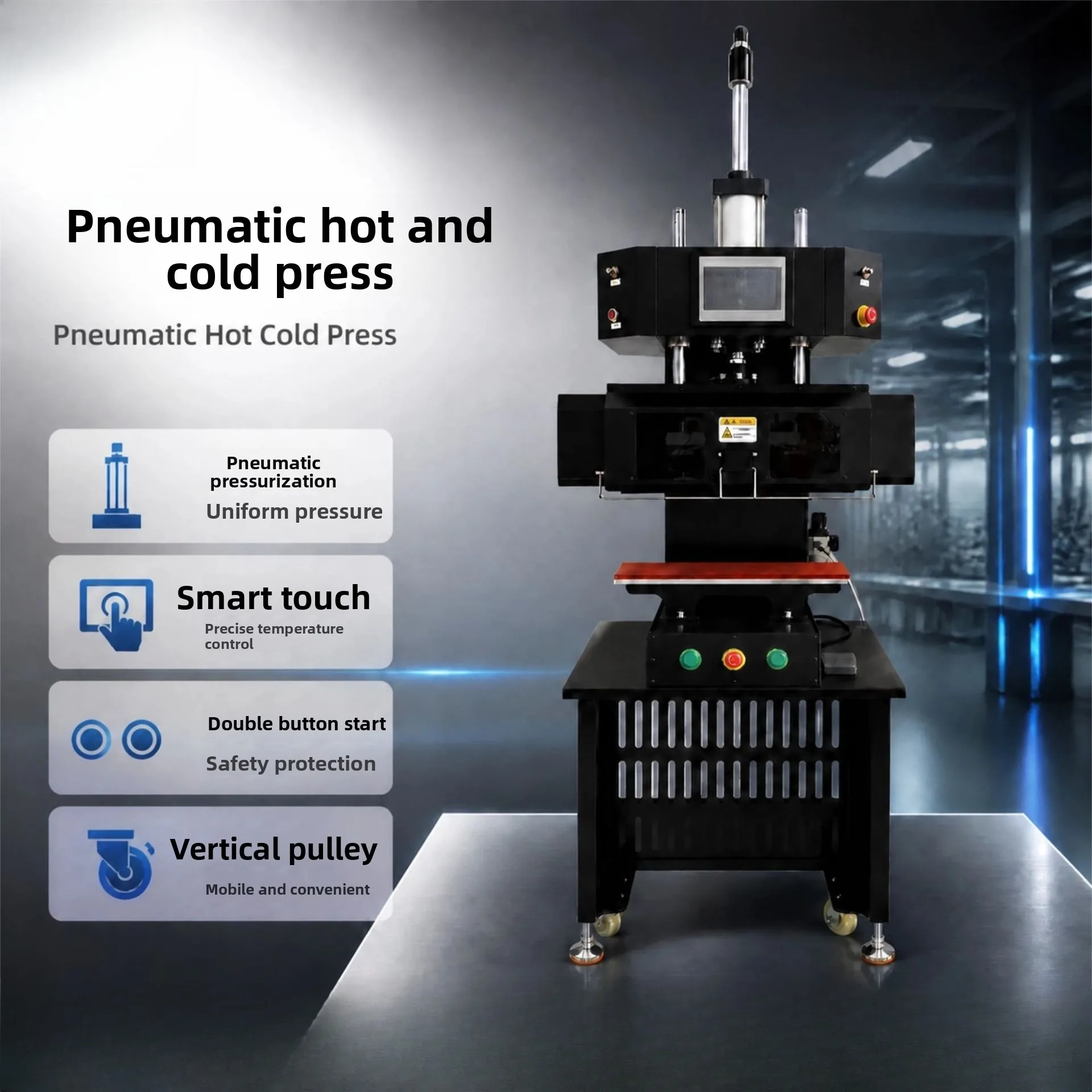 Pneumatic hot and cold press, seamless bonding hot melt pressing setting c