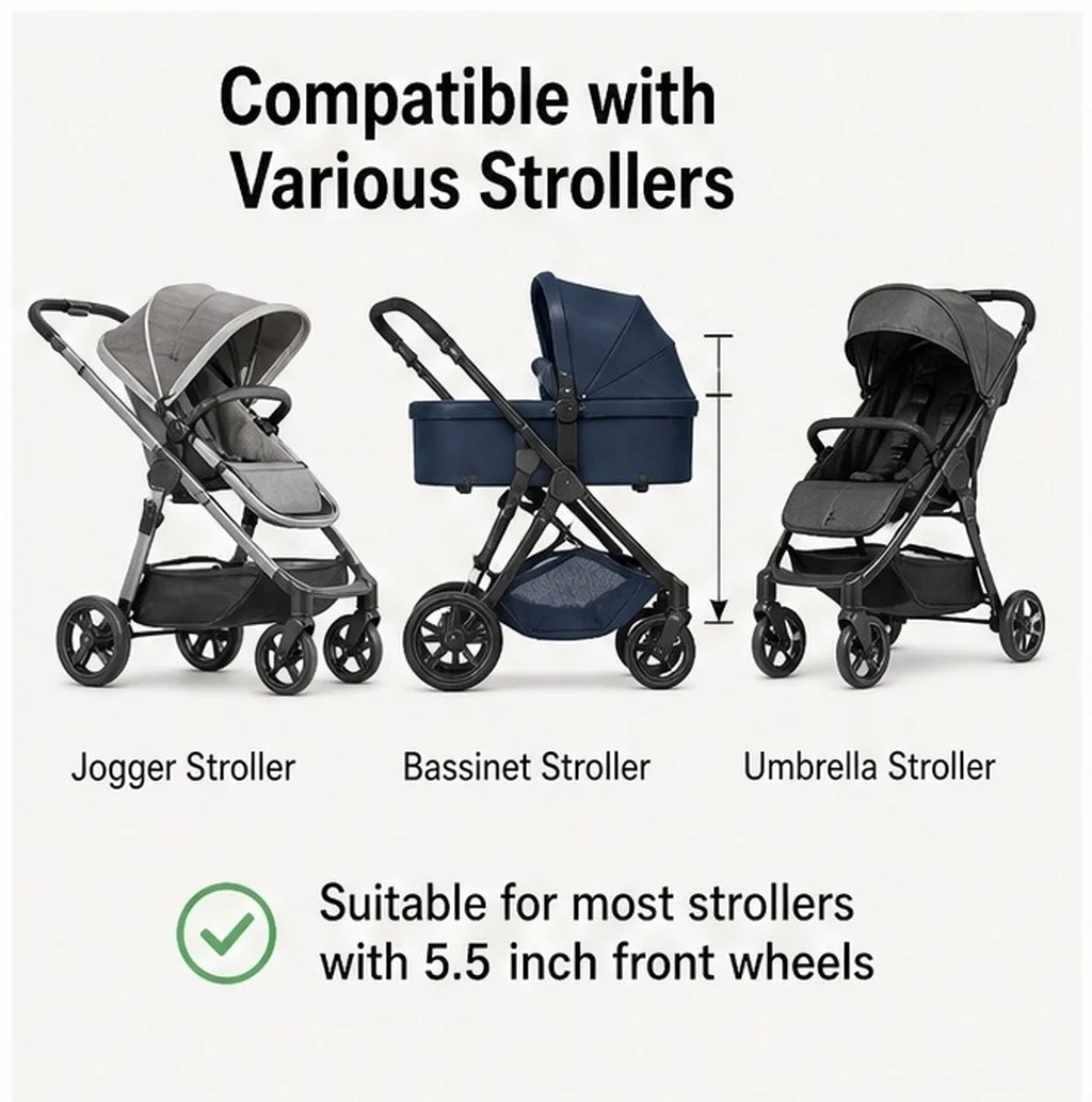 8Pcs Baby Stroller Wheel Replacement Eva Stem Caster Set Fixed Casters Quiet Wear-Resistant Stroller Wheels Smooth