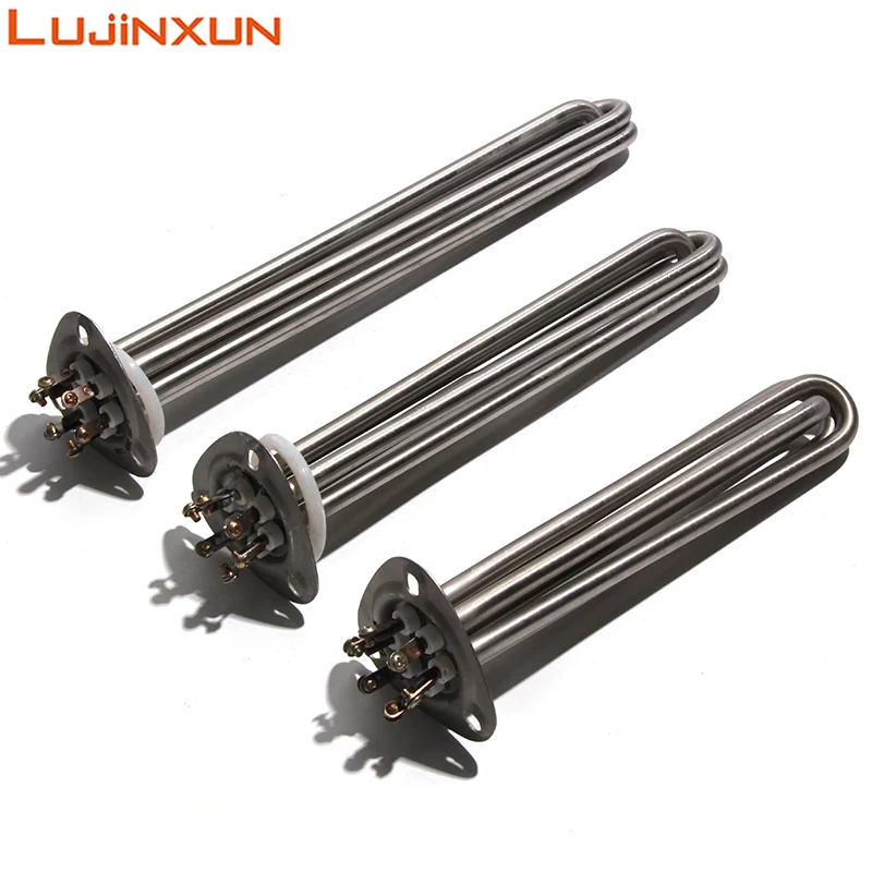 LUJINXUN Triangle Flange 63mm Electric Heating Element 12KW/6KW/9KW 201SS Water Heater Tube for Dishwasher Water Tank