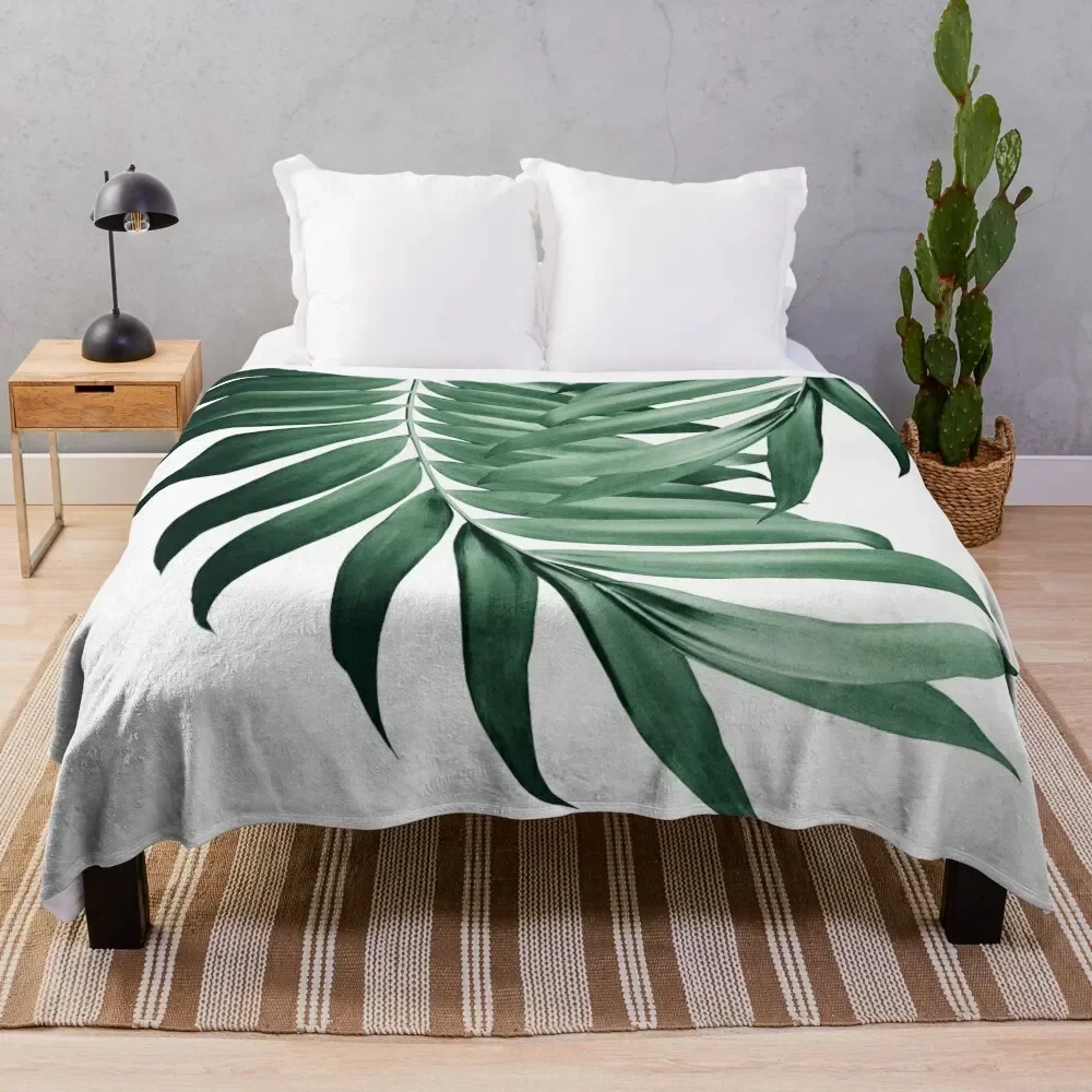 

Palm Leaves Tropical Green Vibes #4 #tropical #decor #art Throw Blanket Foldable Soft Warm Blanket for Outdoor Use