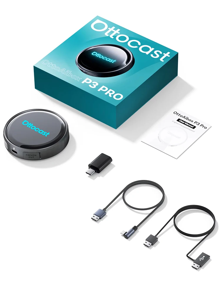 P3 Pro Videobox met draadloze CarPlay en Android Auto adapter, 8GB/128GB AI Voice QCM6225 HDMI-uitgang voor Netflix & YouTube - afbeelding 2