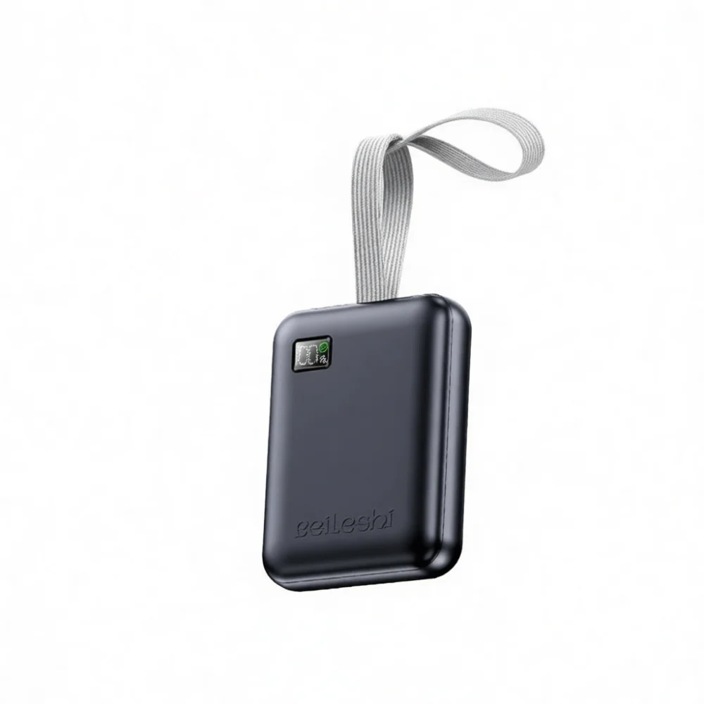 Compact Power Bank 20000mAh Fast Charge Portable External Battery With Built In Cable Slim Pocket Size Power Supply