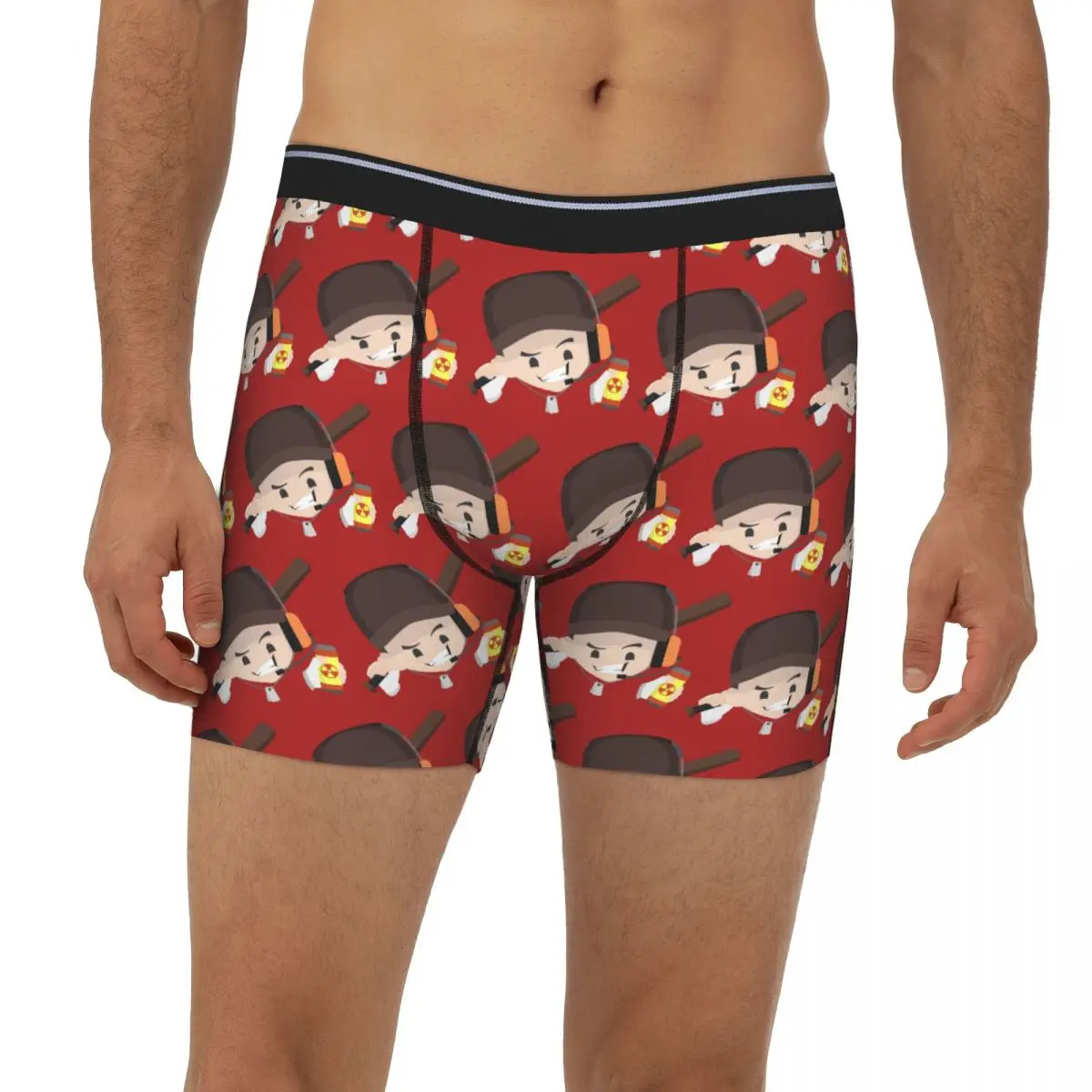 

Длинные трусы-боксеры Team Fortress, короткие мужские трусы, мягкое нижнее белье для мужчин, подарки бойфренду