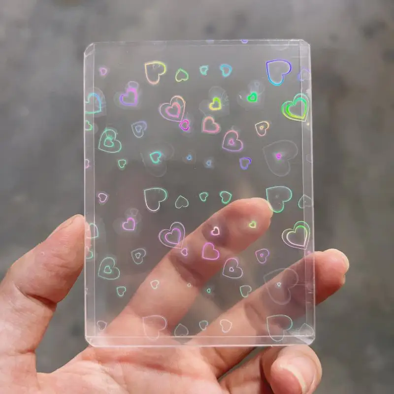 10Pcs Holographic Clear Photocard Sleeves Anti-Fingerprint Laser Kpop Idol Photo Card Protector for Collectors Display