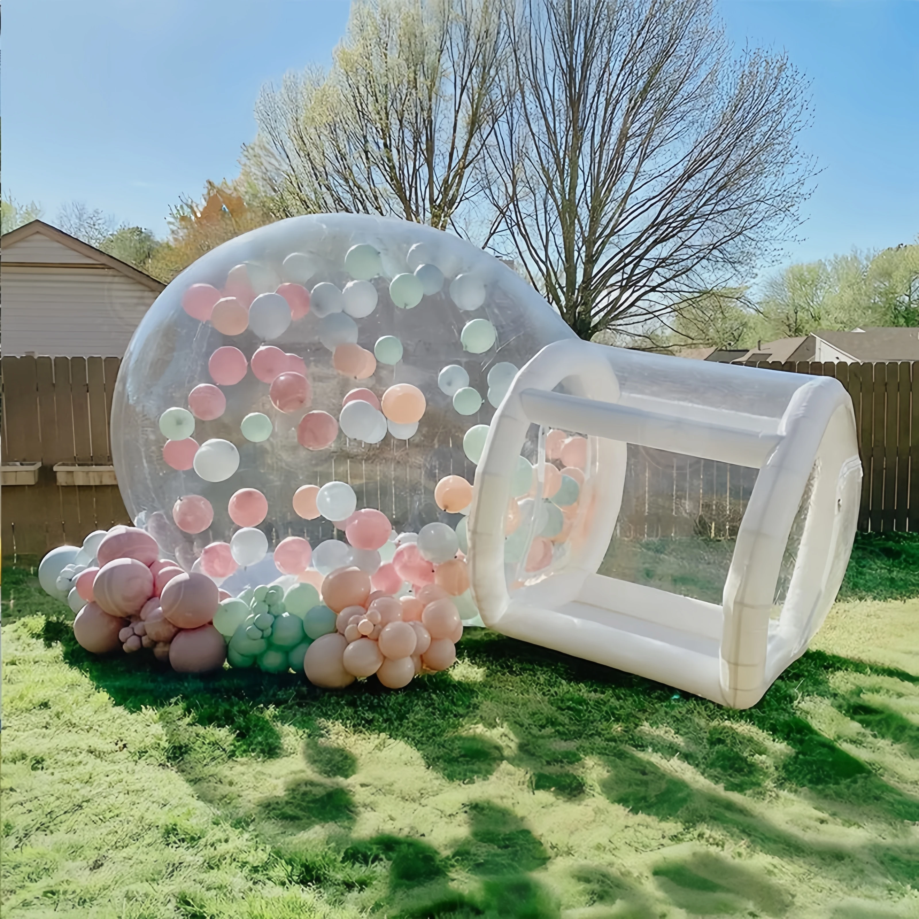 

Inflatable bubble house can be customized in size, thickened PVC material, waterproof and durable