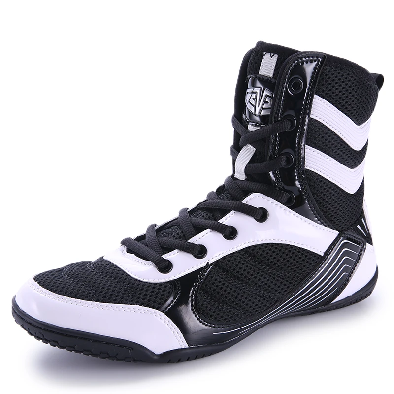 Men\'s Wrestling Shoes Lightweight Outdoor Male Gym Training Sneakers White Black Big Size Professional Boxing Shoes