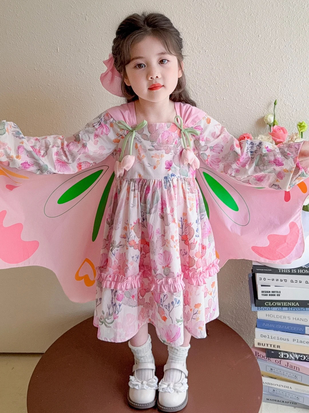 

Spring Autumn Wings Dr Girls Country Sle Faionable Skirt 2025 New Princ Dr Long Sve Sweet Sle