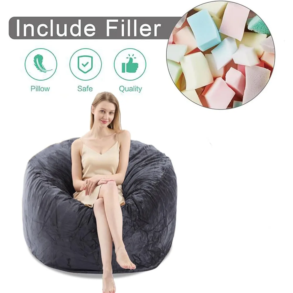 كرسي بين باج للبالغين مملوء بإسفنج الذاكرة للقراءة والراحة المريحة #4