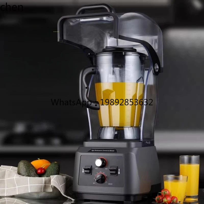 صانع حليب الصويا التجاري مع غطاء عازل للصوت، خلاط ذو سعة كبيرة، مؤقت، طحن طازج، بدون بقايا