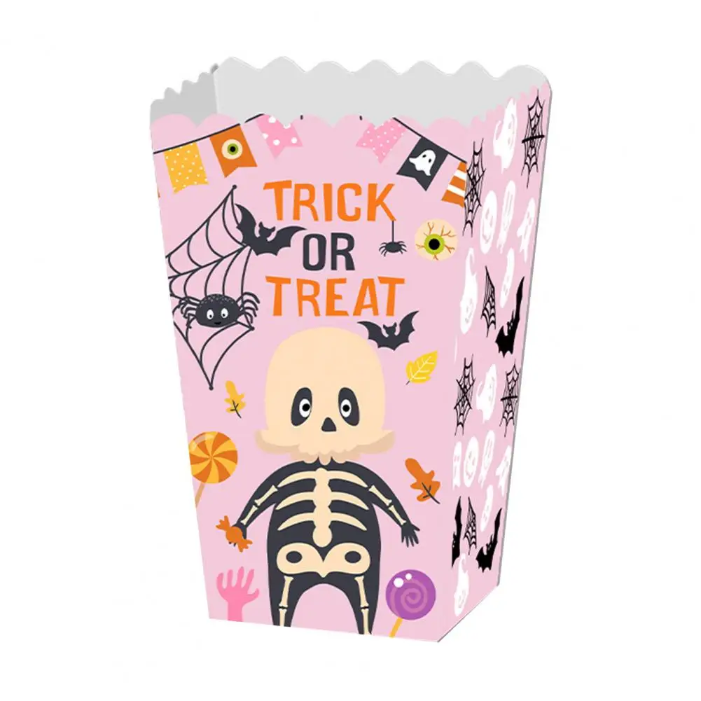 Recyclable Halloween Party Supplies Structure Popcorn Container Halloween Popcorn Candy Boxes for Kids Party Supplies Trick