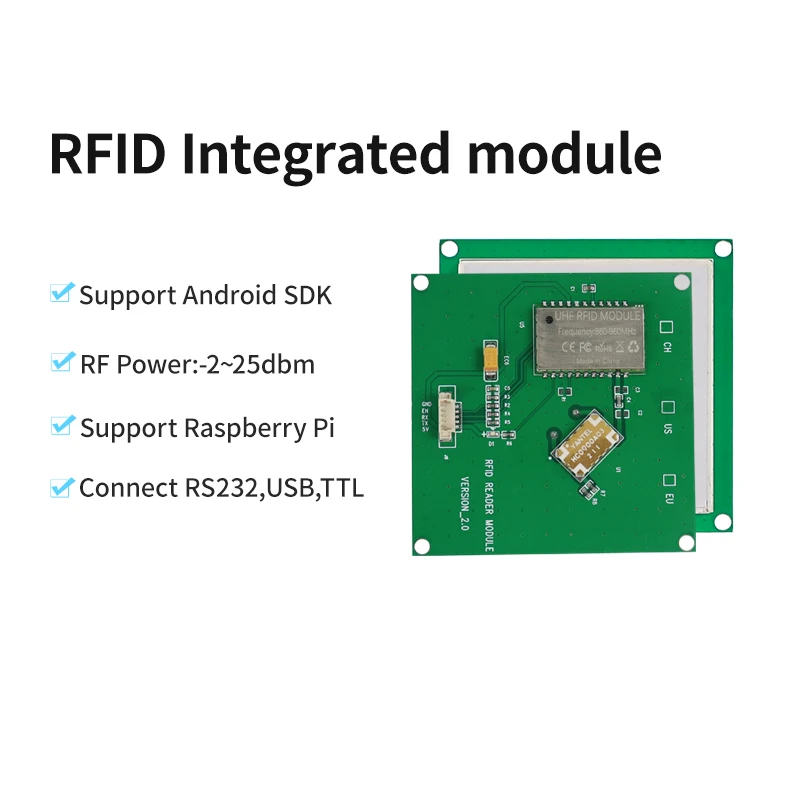 FM-509 Size 90*90mm Integrated 5dBi Ceramic Antenna Read Range Up to 3.5 Meters 900Mhz RFID UHF Writer Module For raspberryPI