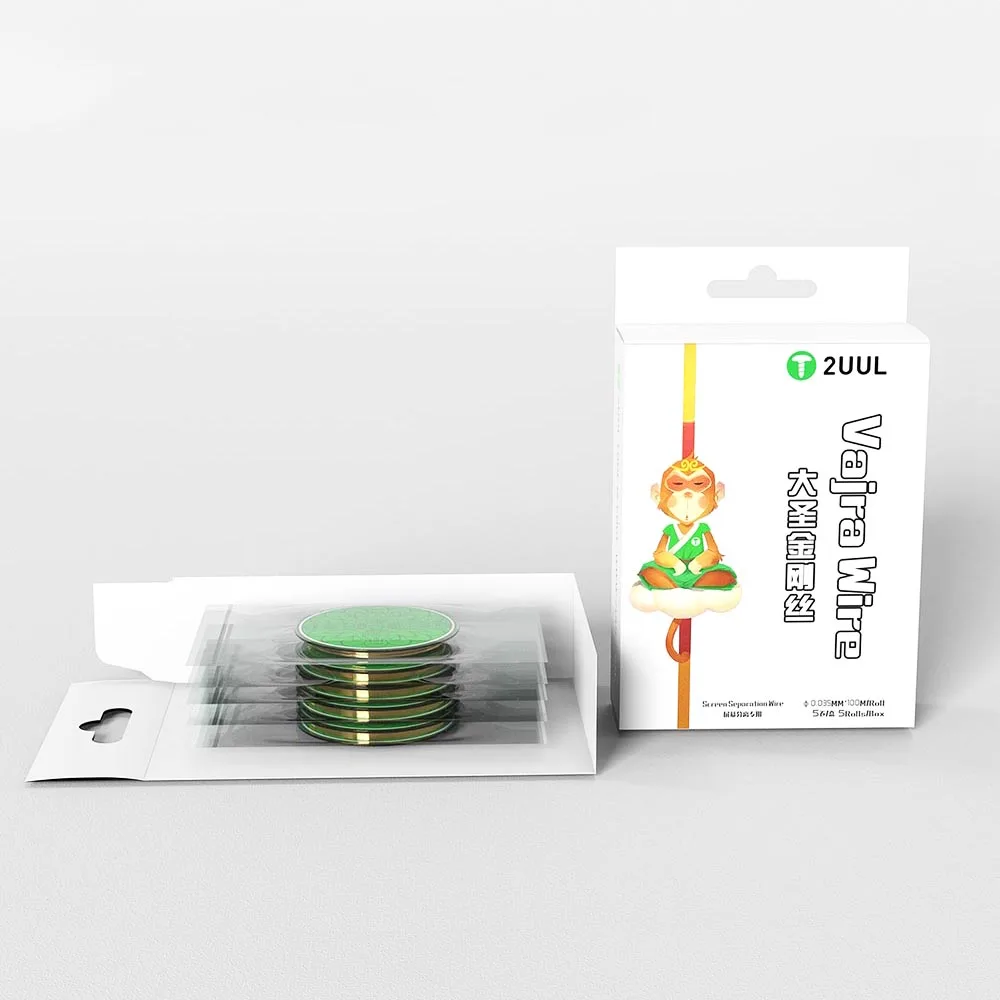 5pcs 0.035mm 2UUL Vajra Wire Universal Carbon Steel Wire Line for iPhone Samsung Mobile Phone LCD Touch Screen Separating Tool