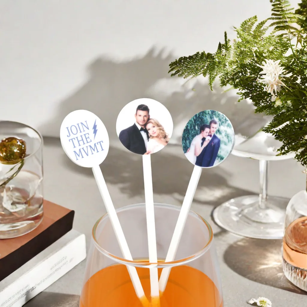 

10/50/100pcs Personalized Acrylic Party Drink Stirs Baptism souvenir Customized Print Cocktail Stirrers Wedding Gift Table Decor