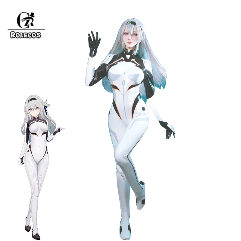 ROLECOS Firefly Cosplay Costume Honkai Star Rail Firefly Cosplay Costume Women Sexy Jumpsuit Outfits Halloween Full Set