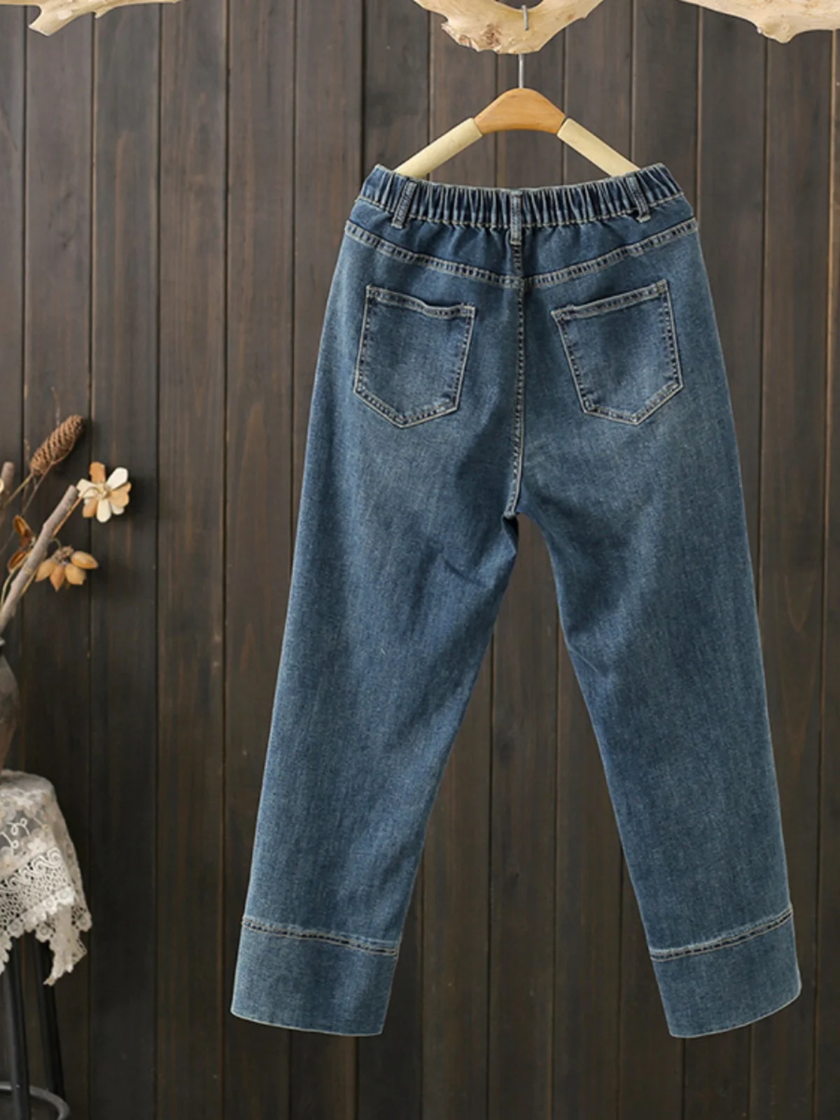 High Waist Straight Leg Jeans plus Size 200 Pou Casual Versatile Loose Fit Slimming ort plus Size Nine Point e Tube
