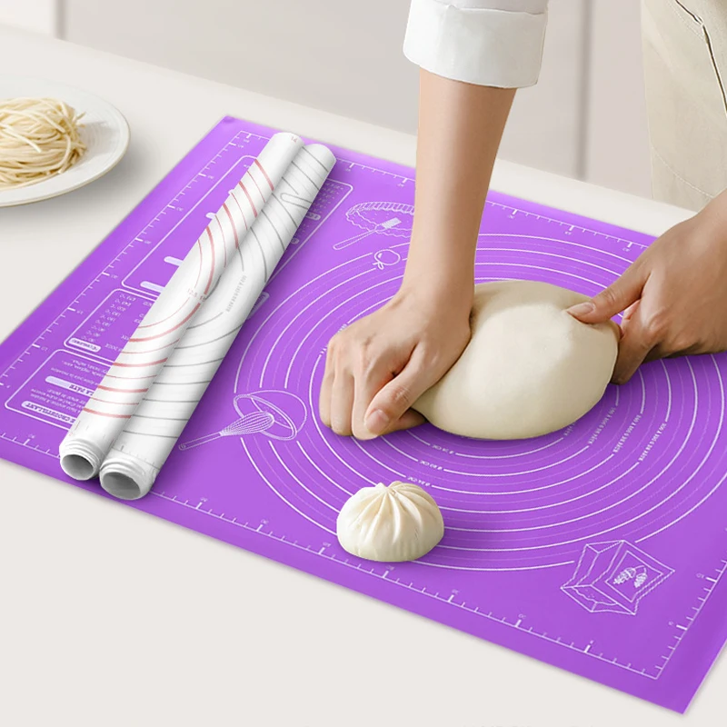 Silicone Pad Kneading Pad with Scale Meter Pastry Fondant Mat Kitchen Baking Special Silicone Mat 45x60CM