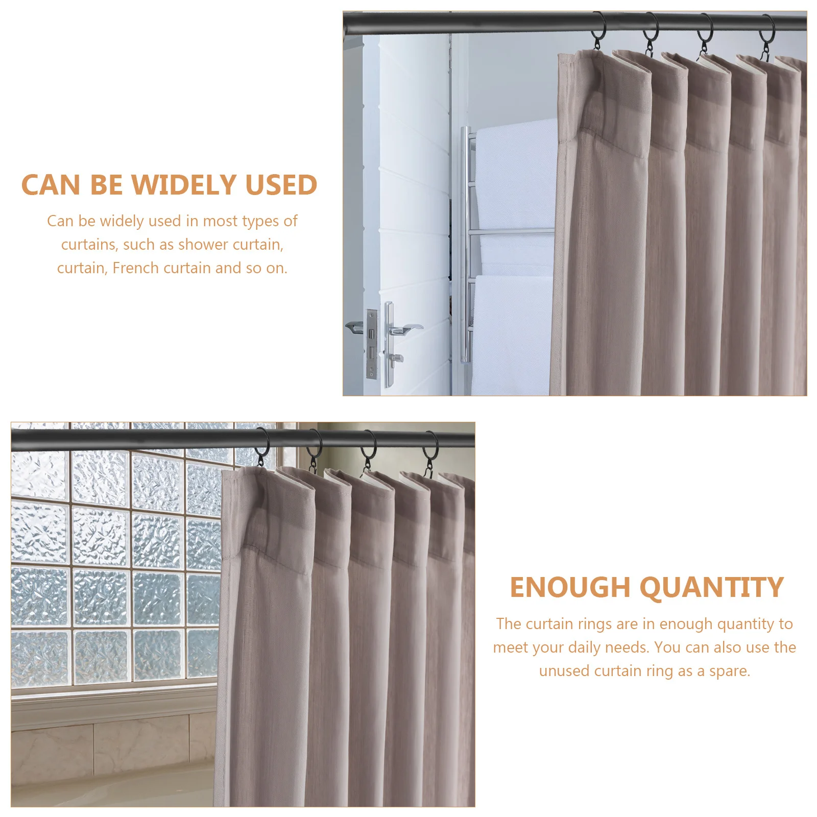 40 مجموعات عالية الجودة قضيب الستارة خواتم الحديد القائم على شنقا المثبتات للمنزل دش الستائر براعة ممتازة خدمة طويلة