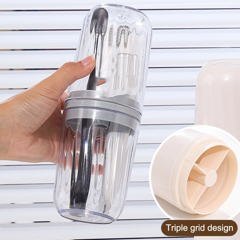 

2 In 1 Mouthwash Cup Dustproof Holder Portable Toothbrush Storage Case Detachable Design Toothbrush Rack Dry And Wet Separation