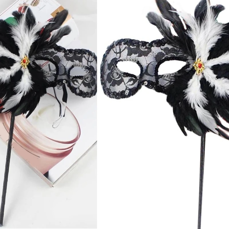 Masquerade Mask Decoration with Masquerade Half Face Mask Costume Accsessory for Women Halloween Carnivals