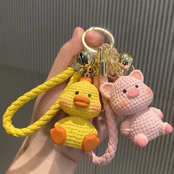 Cartoon Cute Pig Exquisite Small Animal Keychain Wool Emotional Couple Doll Bag Pendant Car Keyring Female Wholesale