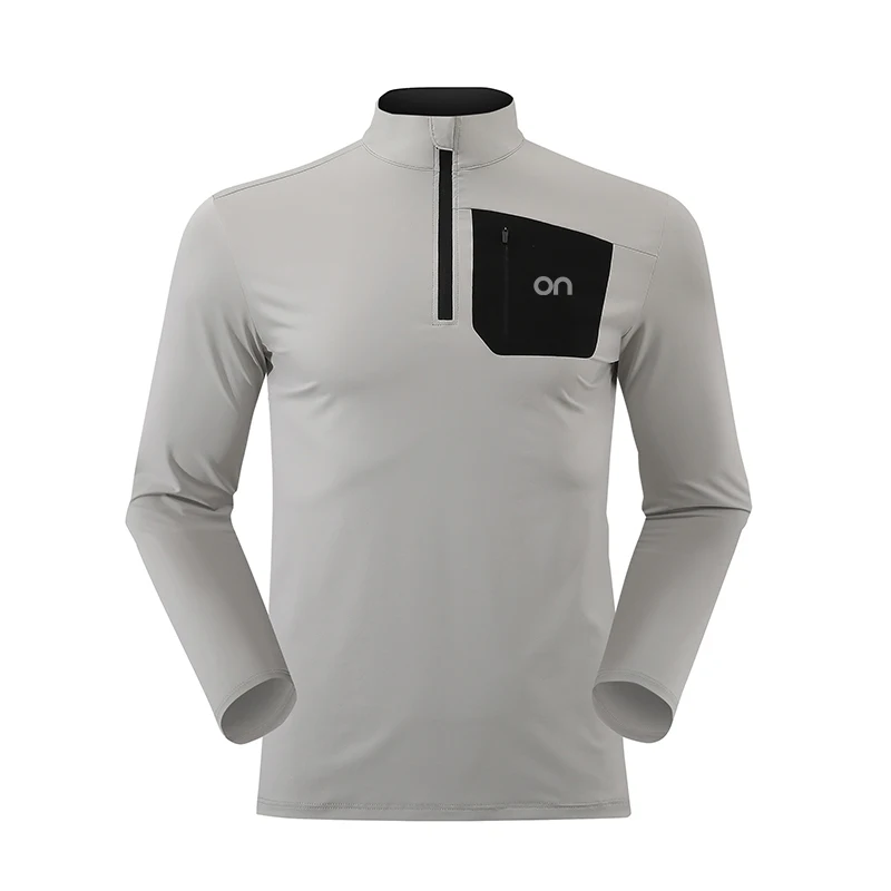 

Men's Casual Long Sve T-irt f Zipper Outdoor Sports Fitn Running Mountain Climbing Qui Dry Sweat Absorbent Breat...