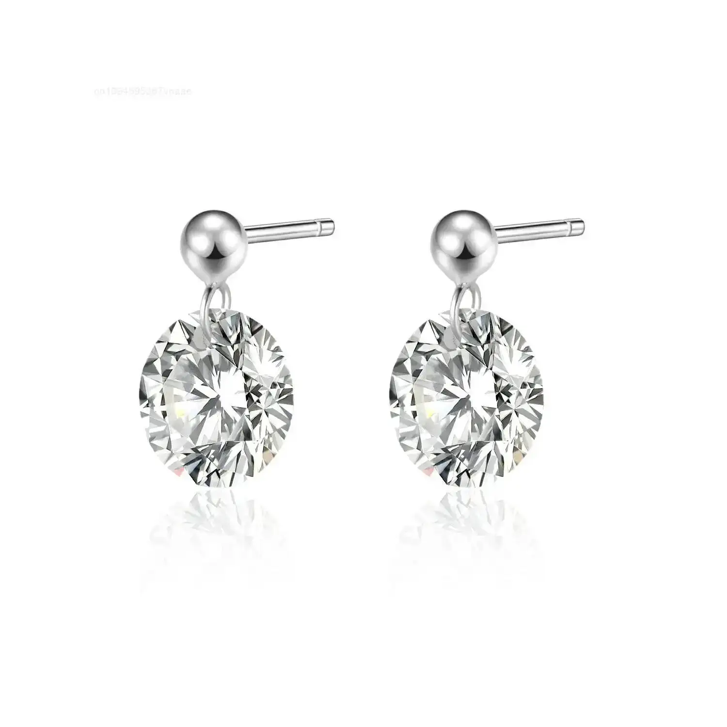 

Ladies Luxury Fine Stud Earrings Gemstone Wholesale Women Sterling Silver 2ct Moissanite Stud Earrings
