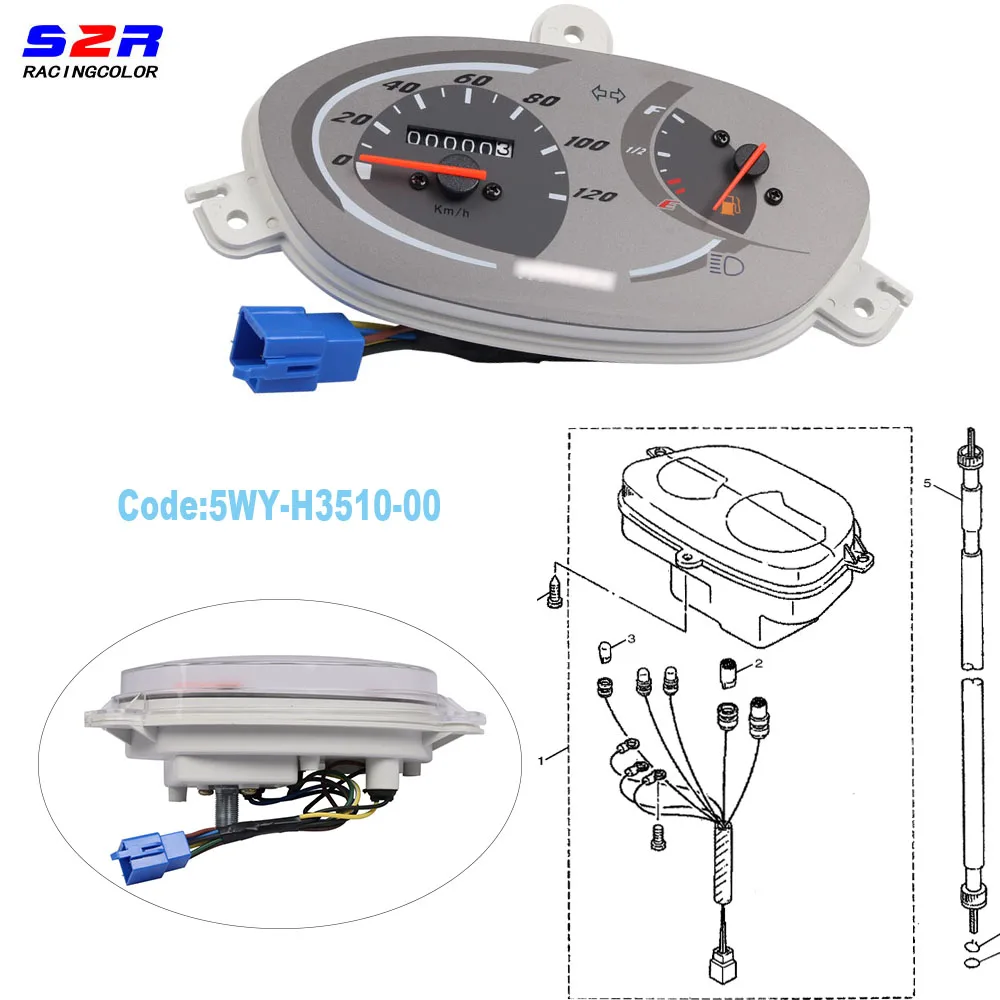 Tachometer for Motorcycle Meter Speedometer Dashboard for YAMAHA JOG XC FC FORCE 100 JOG100 XC100 FC100 FORCEX100 5WY-H3510-00