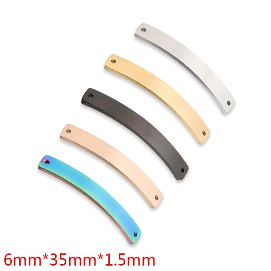 20PCS Blank Bar Name Tags Stainless Steel Bracelet Jewelry Makings Mirror Polished Bangle DIY Tag Findings