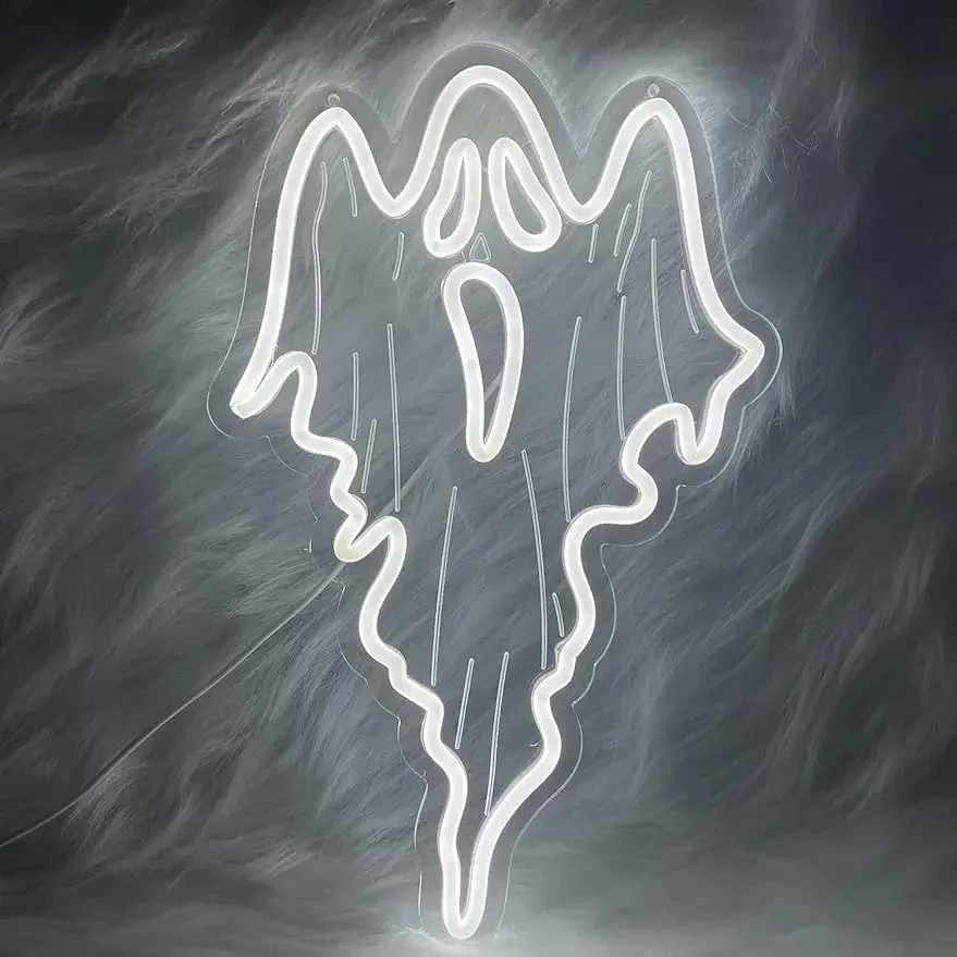 

Halloween Ghost Neon Sign Halloween Funny Face Neon Signs Wall Decor Neon Sign Decor for Room Bedroom Bar Halloween Kids Gifts