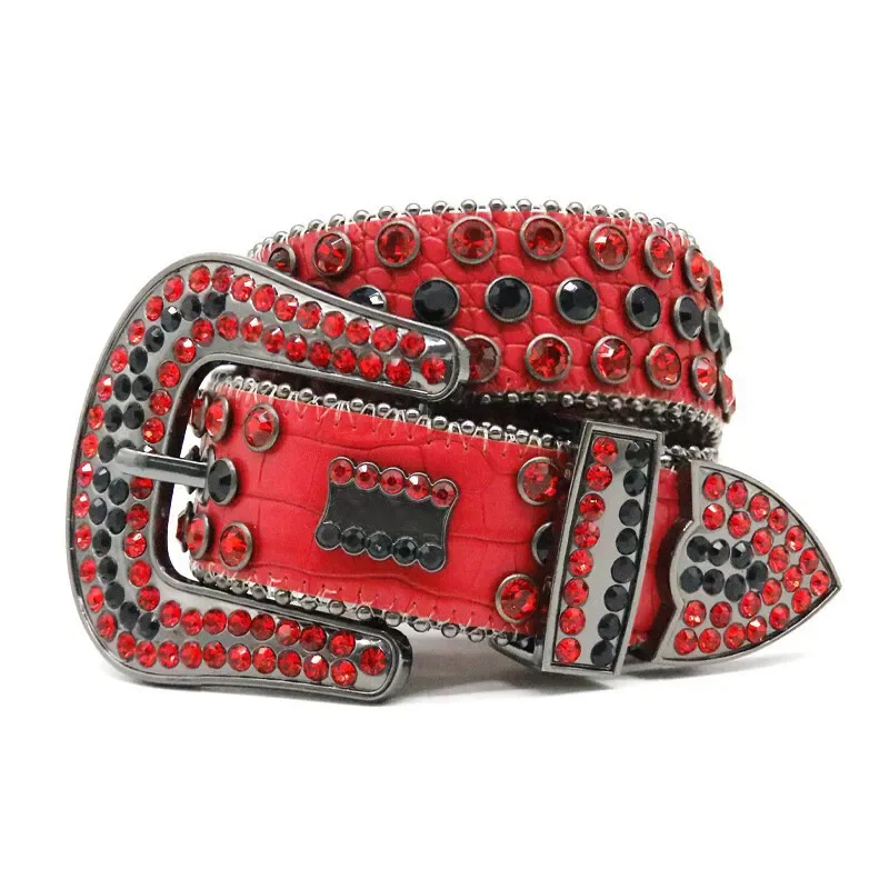 Women Western Rhinestone Belt Punk Rivet Studded Cowgirl Cowboy Belts for Men